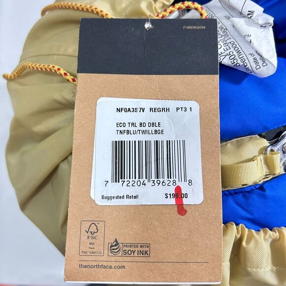 NWT North Face Eco Trail Double 2 Person 20F / -7C Sleeping Bag Regular RH Blue - Picture 3 of 6